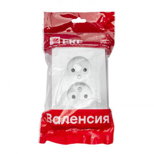 Валенсия розетка 2-местная б/з 10А белая с защ. штор. PROxima EWR10-102-10