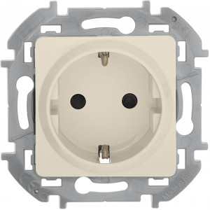 Розетка 1-м СП Inspiria 16А IP20 250В 2P+E защ. шторки немецк. стандарт механизм сл. кость Leg 673731