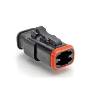 AT06-4S-SR01BLK, Автомобильные разъемы Plug 4-Way Strain Relief Black