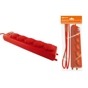 Удлинитель силовой Уз16-05В (с крышками IP44, выключатель, 5 мест/10м ПВС 3х1,0) SQ1302-0017