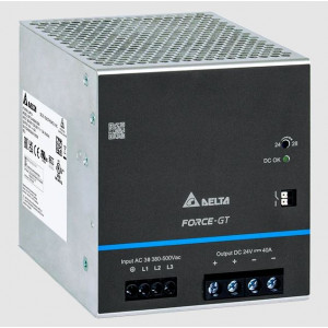 DRF-24V960W3GBA, Источник питания, трехфазный, 24VDC / 40A, 960W, диапазон входных напряжений: 3x320 - 575VAC, габариты (мм): 124x110x128.7, вес 2,26 кг, монтаж: на DIN рейку