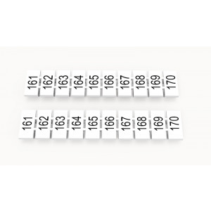Маркировка (полоска) ZB6-10P-19-264Z(H), Кассета с маркировочными шильдиками, для клемм сечением 4 мм.кв., верхняя, 10 шильдиков, нанесенные символы: 161...170, с горизонтальным расположением, размер шильдика: 5,55 х 10,7 мм, цвет: белый