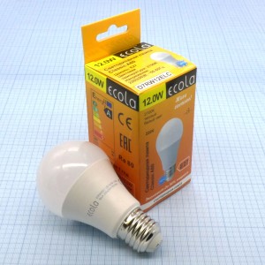 Лампа LED Ecola 12W тёпл (251), E27,2700k,A60,110*60,композит