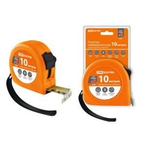 Рулетка, длина 10 м, стальная лента, ширина 25 мм, прорезиненное покрытие, магнит, "Рубин" SQ1018-0108