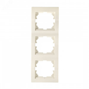 DERIY Рамка х3 вертикальная крем 702-0300-153