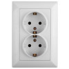 4-205-01 Розетка 2X2P+E Schuko, 16А-250В, СУ, Solo, белый (10/100/1400) Б0043333