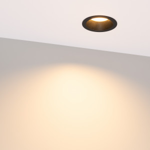 Светильник MS-DROP-BUILT-R84-8W Warm3000 (BK, 85 deg, 230V) 041493, Встраиваемый светильник даунлайт. Мощность 8 Вт, св. поток 610 лм, 76 лм/Вт, тёплый 3000 K, CRI>90, угол 85°, напряжение питания 230 В. Чёрный круглый корпус из алюминия, степень защиты IP54. Размер: диаметр 84 мм, высота 49 мм. Монтаж встраиваемый, устан