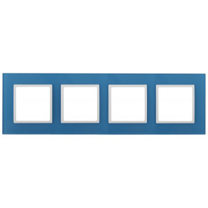 14-5104-28 Рамка на 4 поста, стекло, Elegance, голубой+бел (5/25/900) Б0034536