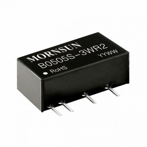 B1212S-3WR2, Преобразователь DC/DC 3 Вт, вход 12 VDC, выход 12 VDC, 0,25 A, SIP на плату