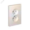 Розетка 2-м СП AtlasDesign 16А IP20 без заземл. в сборе жемчуж. SE ATN000420