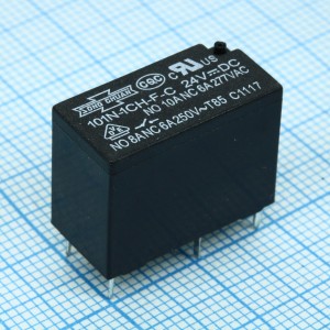 101N-1CH-F-C 24VDC, Реле пайка в плату. Упр.: 24VDC, Потр. мощн.: 0.22W. Комм.:NO/NC 8А/3A 240VAC, конт.: 1 перекидной, размер (LxWxH) мм: 20.0 х 10.0 х 15.0