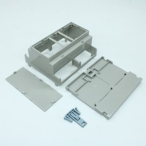 D6MG-Less Guards, Пластиковый корпус на DIN рейку, без пластиковых заглушек на контакную группу, светло-серый