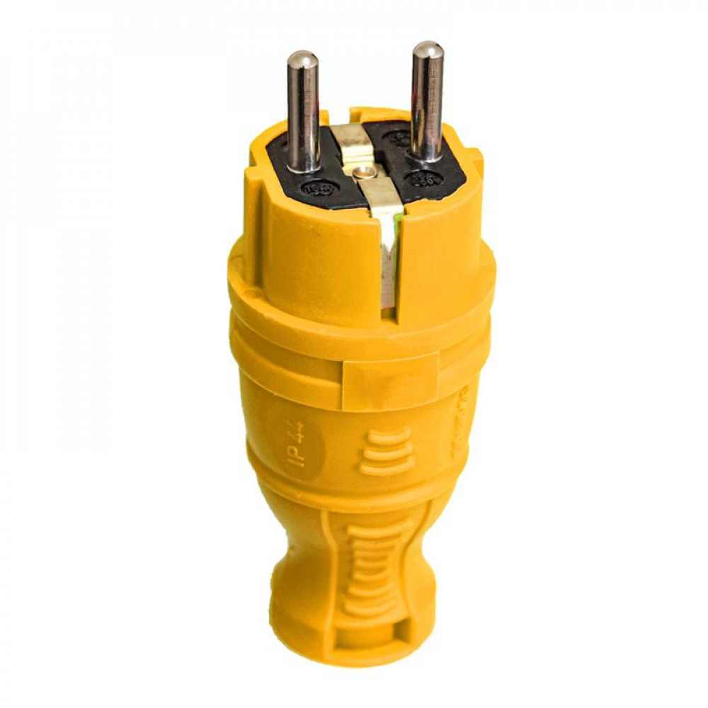 Изображение товара Вилка прямая с заземлением IP44 каучук желтая TOKOV TKE-C07-KV-Z