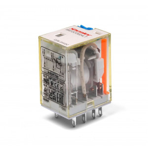 Реле RKF2CO024LT, Миниатюрные реле общего назначения, 2 группы переключающих контактов, 24VDC, 12A, светодиодная индикация, тестовая кнопка, для колодок серий: SKF08-E, SKB08-E, SKC08-E, SKC08-S, SKC08-ST, SY08-P