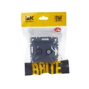 BRITE Розетка двойная TV+SAT РТВ/РСп12-БрМ маренго BR-AF20-O-K35