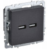 Розетка BRITE USB A+A 3.1А РЮ10-1-БрЧ черн. BR-U21-D31-K02