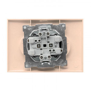 Валенсия розетка 2-местная б/з 10А кремовая с защ. штор. PROxima EWR10-102-20