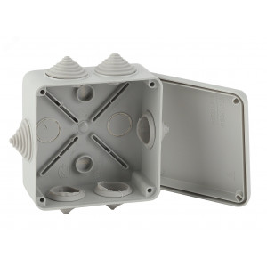 Коробка распаячная открытой установки КОРv 100х100х50мм на винтах 6 гермовводов IP55 (48/1200) Б0047264