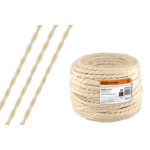 Ретро провод "Эко" 2х2,5 витой ГОСТ бежевый (20м) SQ2801-0212