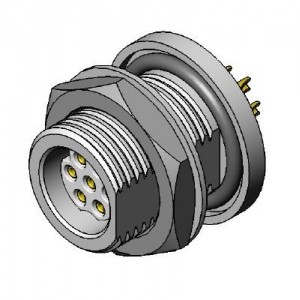 TS2P2F20-B, Стандартный цилиндрический соединитель Panel Mount, 2 P Female, Rear Mount