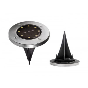 Светильник светодиодный SLR-S12 8SMD грунтовый IP44 корпус нерж. сталь солнечная батарея (уп.2шт) 5040984