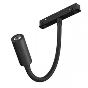 Светильник MAG-ORIENT-SPOT-FLEX-R25-3W Day4000 (BK, 24 deg, 48V) 044647, Светильник для магнитных треков MAG-ORIENT  с  цветовой температурой 4000K. Мощность 3 Вт, св. поток 140 лм, 47лм/Вт, CRI>80, угол 24°, напряжение питания 48 В. Черный фигурный корпус из металл, экран поликарбонат, степень защиты IP20. Размеры LxWxH 363x2