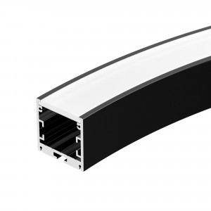 Профиль SL-ARC-3535-D800-A90 BLACK (630мм, дуга 1 из 4) 027638, Алюминиевый профиль для составления круга диаметром 800мм, для радиусной светодиодной линейки, с выводом свечения вниз, длина ? от круга 800мм. внутренний диаметр круга 765 мм, внешний диаметр 835мм. Цвет - чёрный RAL9005 (порошковая окраска).