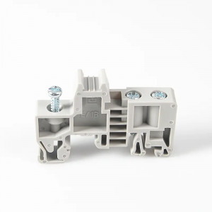 Концевой стопор E/1B-GY, Концевой стопор, тип зажима: винт, материал: пластик, ширина: 10 мм, цвет: серый, тип монтажа: DIN35