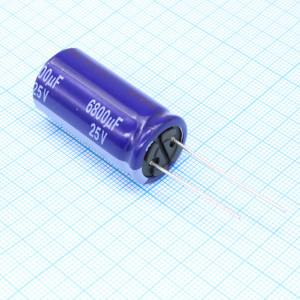 ECA1EM682, Конденсатор алюминиевый электролитический 6800мкФ 25В 20% (18 X 35.5мм) радиальные выводы 7.5мм 1750мА 2000час 85°С автомобильного применения Россыпь