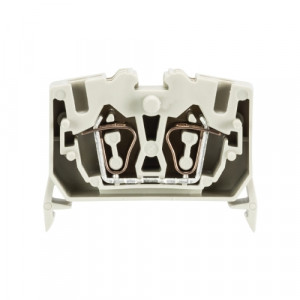 Проходная клемма (MINI) WKF2,5/MD/35, Проходная клемма, MINI, верхний подвод кабеля, 4 точки подключения, тип фиксации провода: пружинный, номинальное сечение: 2,5 мм кв., 24A, 800V, ширина: 5 мм, цвет: серый, тип монтажа: DIN35