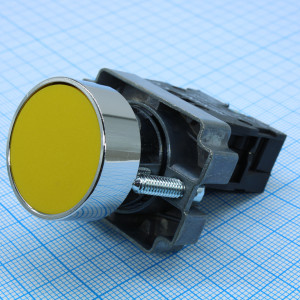 XB-2 желтая NO, Кнопка без фиксации на замыкание