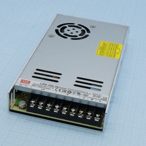 LRS-350-36, AC-DC, 349.2Вт, вход 115/230В AC (переключатель), 47…63Гц, выход 36В/9.7A, рег. вых ±10%, изоляция 3000В AC, в кожухе 215х115х30мм, -25…+70°С