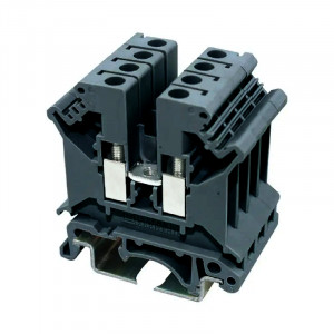 Проходная клемма JUT1-4-BE, Проходная клемма, тип фиксации провода: винтовой, номинальное сечение: 4 мм кв., 32A, 800V, ширина: 6,2 мм, цвет: синий, тип монтажа: DIN35