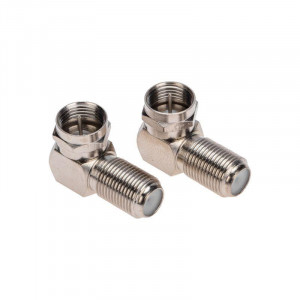 Переходник антенный, (штекер F - гнездо F), угловой, (5шт.) (пакет) 05-4203-4-9