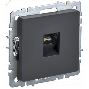 IEK BRITE BASE Графит Розетка комп. RJ45 кат.6 РК11-БрГ