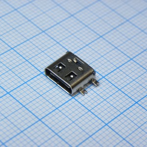 USB3.1 TYPE-C 16PF-026, Разъём USB TYPE-C - розетка в плату (в разрез)