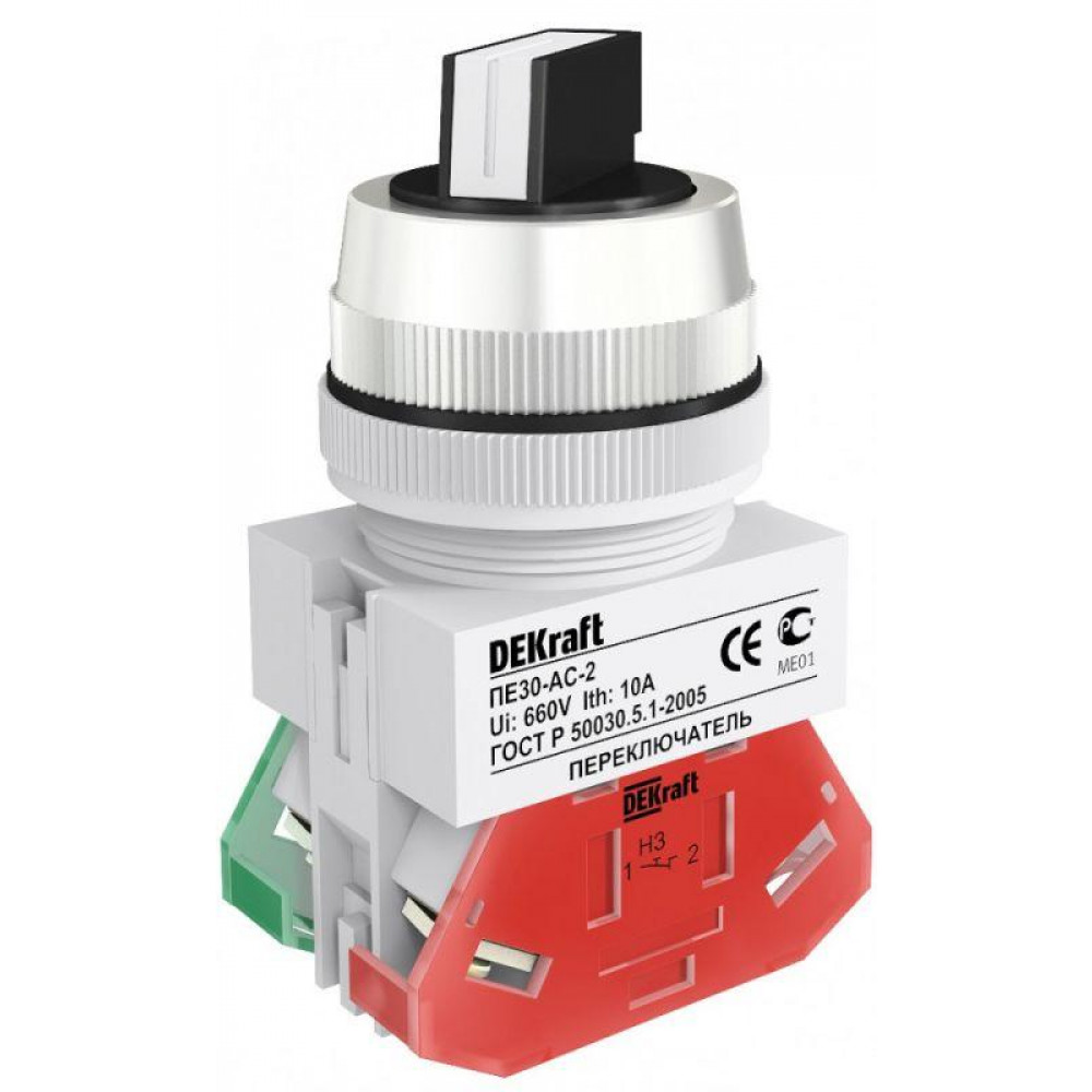 Изображение товара Переключатель на 2 положения I-O ПЕ-22 с фиксацией DEKraft