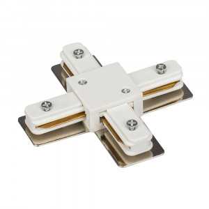 Коннектор LGD-54-X-WH 018114, Крестовой белый коннектор для соединения 2TRA (на 2 провода) треков LGD. Без возможности подвода питания. 105х105х15 мм. При использовании с треками и аксессуарами другой серии возможно отличие по цвету.