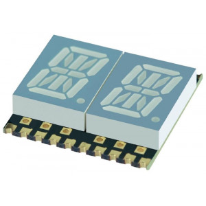 KCPDC04-123, 2-х разрядный сегментный индикатор smd 10,16мм/зеленый/570нм/1.4-3.1мкд/ОК