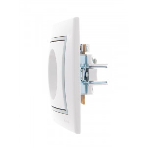 Розетка телевизионная оконечная TV СП Mira 16А IP20 с сер. вставкой бел. 701-0215-130