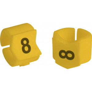 brd333408, SCNG-23-8 клипсы жёлтые, 50шт/упак, для провода 5,9-8,5мм диаметра, легенда 8