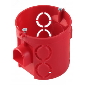 Установочная коробка СП D68х62мм, углубленная, саморезы, стыковочные узлы, красная, IP20, SQ1402-1106