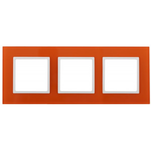 14-5103-22 Рамка на 3 поста, стекло, Elegance, оранжевый+бел (5/25/900) Б0034513