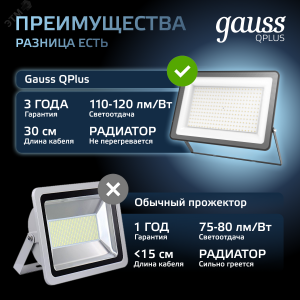 Прожектор светодиодный LED 200W IP65 6500К черный 1/6 613100200