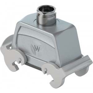 Крышка разъема 70.374.1635.0, Крышка разъема на кабель, типоразмер 16B, с уплотнителем, 1 кабельный ввод M32x1,5, IP54, с верхним расположением, с двумя защелками, материал корпуса: алюминиевый сплав