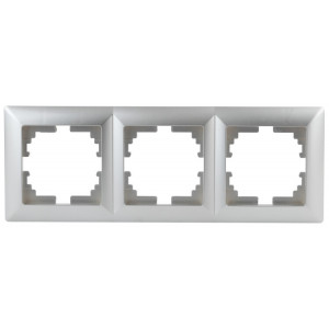Рамка для розеток и выключателей Solo 4-503-03 на 3 поста, СУ, алюминий Б0043419