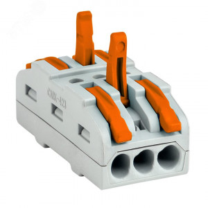 Клемма строительно-монтажная СМК проходная 222-423 3п 0.08-4кв.мм PROxima plc-smk-423