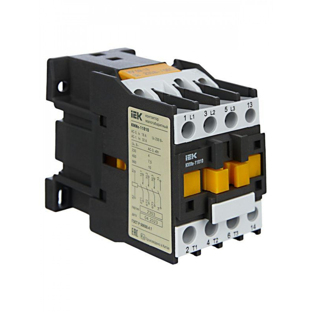 Изображение товара Контактор КМИе-11810 18А 230В/АС3 для автоматизации электросетей