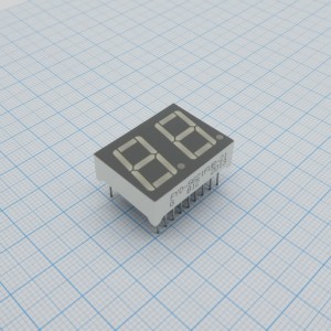 FYD-5621FUB-21, 2-х разрядный индикатор 14,2мм/синий/470нм/80-120мкд/ОА