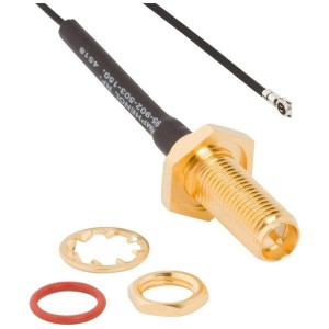 095-902-503-300, Соединения РЧ-кабелей AMC4 Plg to RP SMA Strt Blkd Jck 300mm